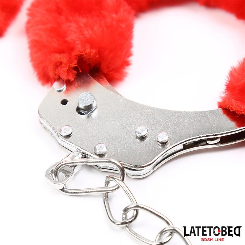 Fur Ankle Cuffs Red