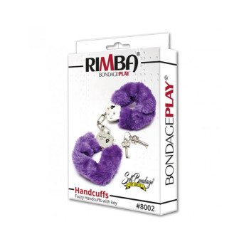 Police cuffs with Purple Fur-Adjustable