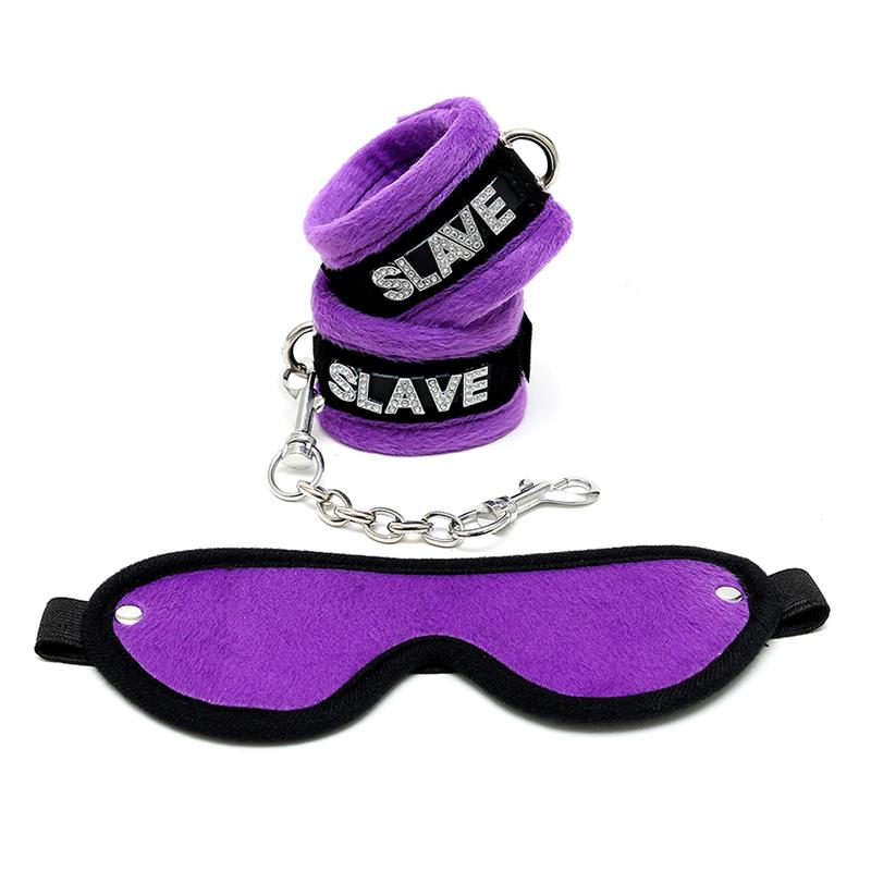 Handcuffs and Eyemask Purple