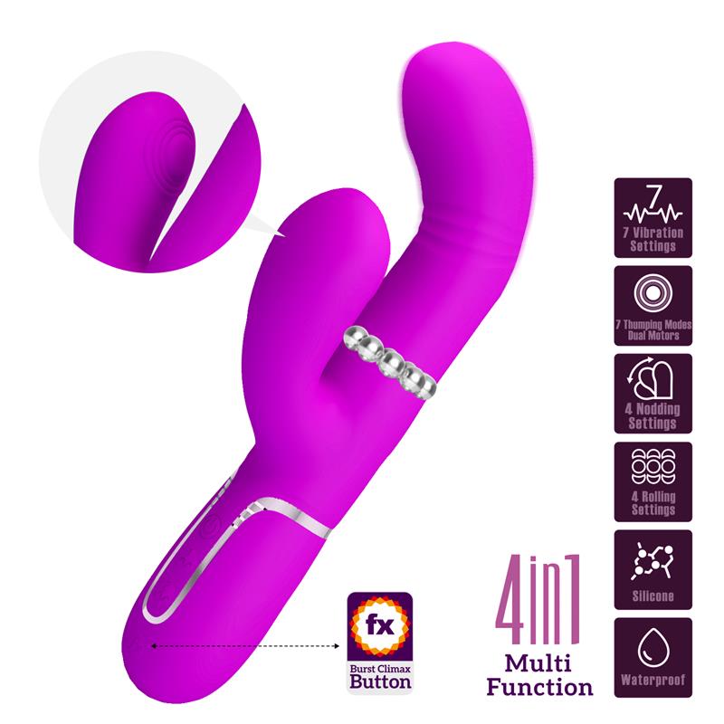 Mariana Vibrator 4 in 1 Silicone Fuchsia