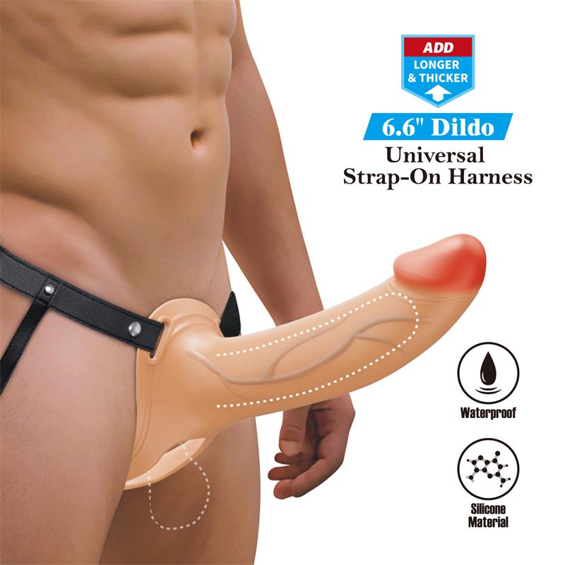 London Universal StrapOn Harness with Hollow Dildo 6.6