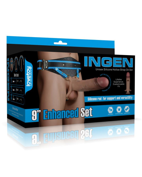 Ingen Adjustabe Strap On with Hollow Dildo 9 Enhanced Set XS/S/M