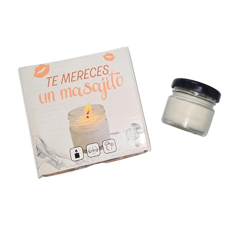 strawberry-scented massage candle