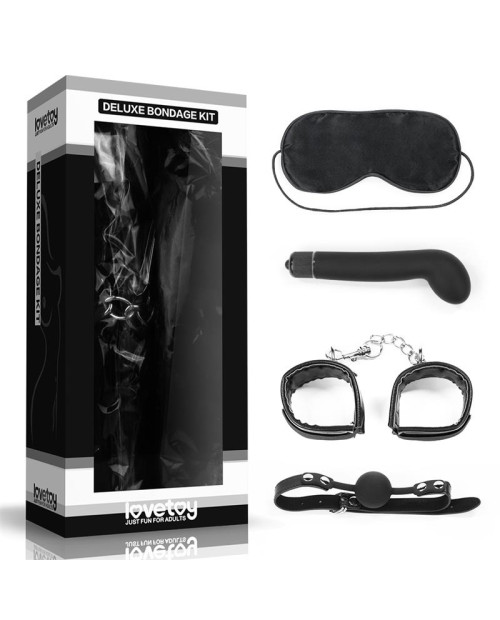Bondage Kit Deluxe  with Vibrator  Black