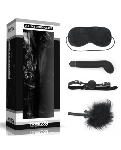 Bondage Kit Deluxe with Vibrator Black