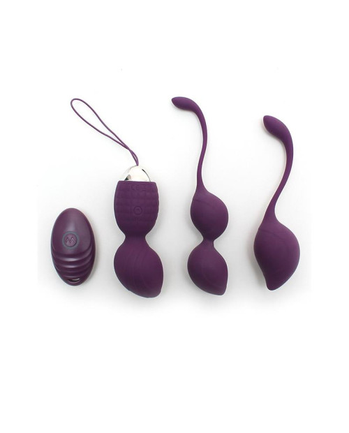 Vibrating Kegel Ball Set Remote Control Rimini Purple