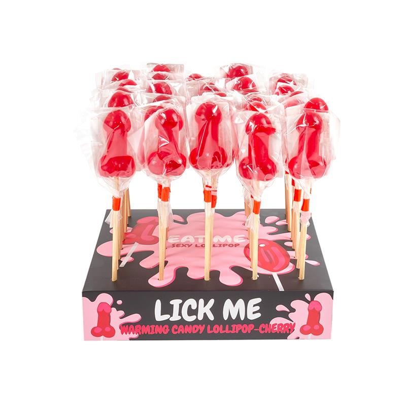 Display Cherry Lollipops Spicy Warming Effect 40 pcs