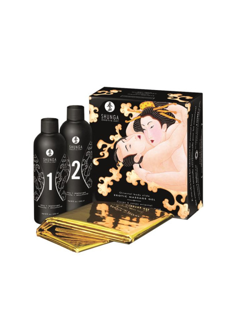 Shunga Massaje Gel Kit Melon and Mango Aroma