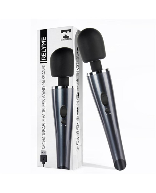 Wand Massager Relyme USB Silicone Black