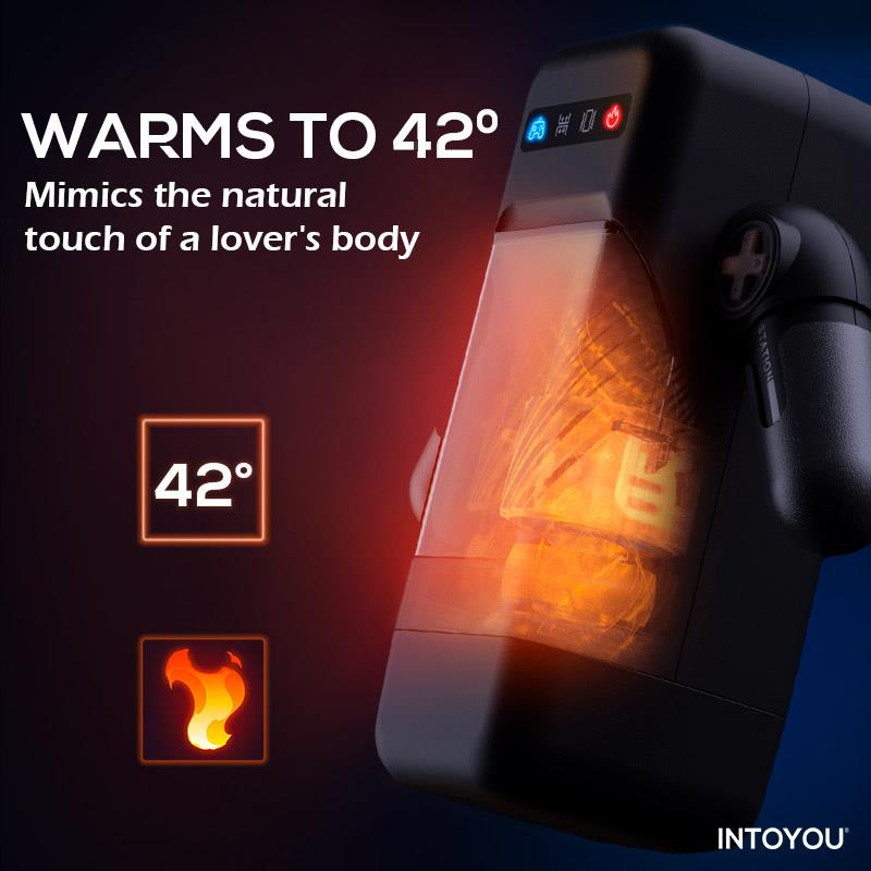 Elon Intelligent Masturbator with Up and Down Movement, Vibration, Heat and Phone Holder