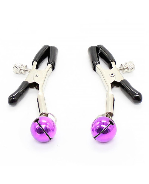 Nipple Clamps with Purple Bell