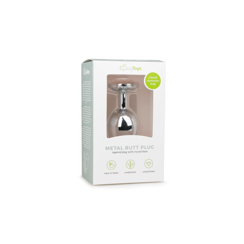 Metal Butt Plug No. 2 - Silver/Clear