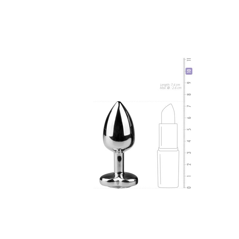 Metal Butt Plug No. 2 - Silver/Clear