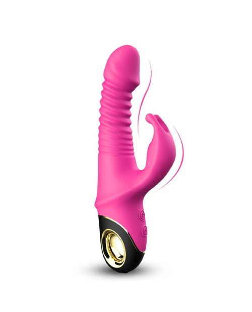 Vibrator with Thrusting and 360? Wiggling Pink