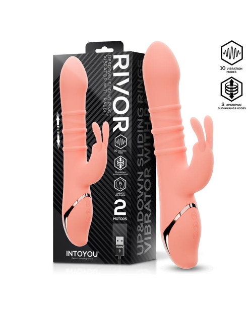 Rivor Vibrator with U and Down Sliding Rings
