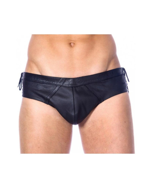 Leather Briefs Adjustable Black