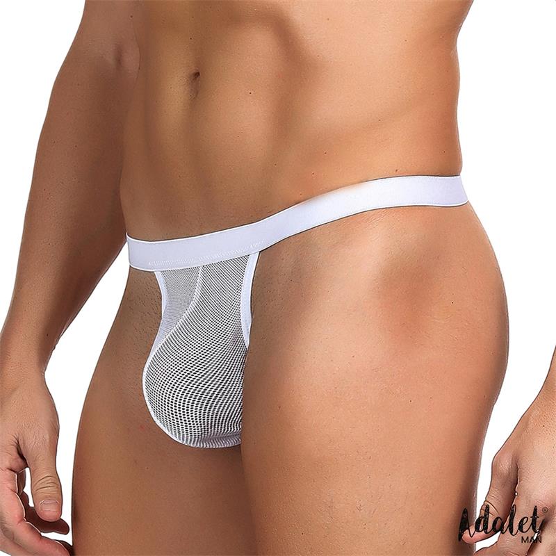 Titan Fishnet Thong One Size White