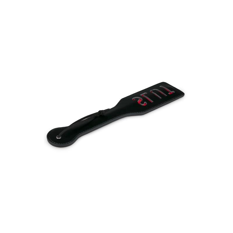 Black Leather Paddle - Slut