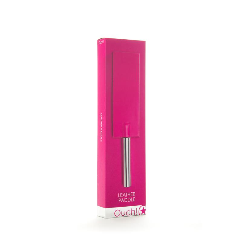 Shots Ouch! Whips and Paddles Leather Pddle Pink