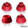 Beeny Stimulator with 4 Caps, Suction, Tapping, Tickling and Licking