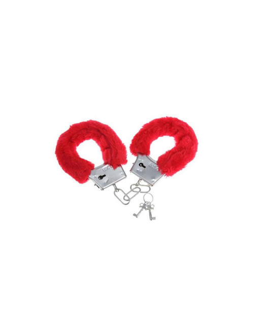 Handcuffs with Fur Red