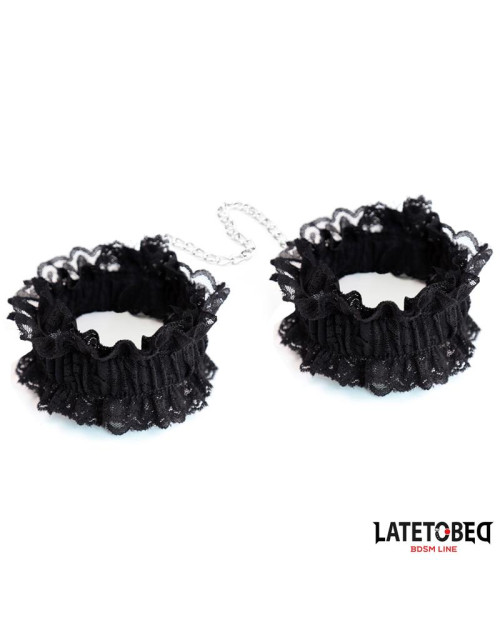 Lace Elastic Wrist Restraints Black