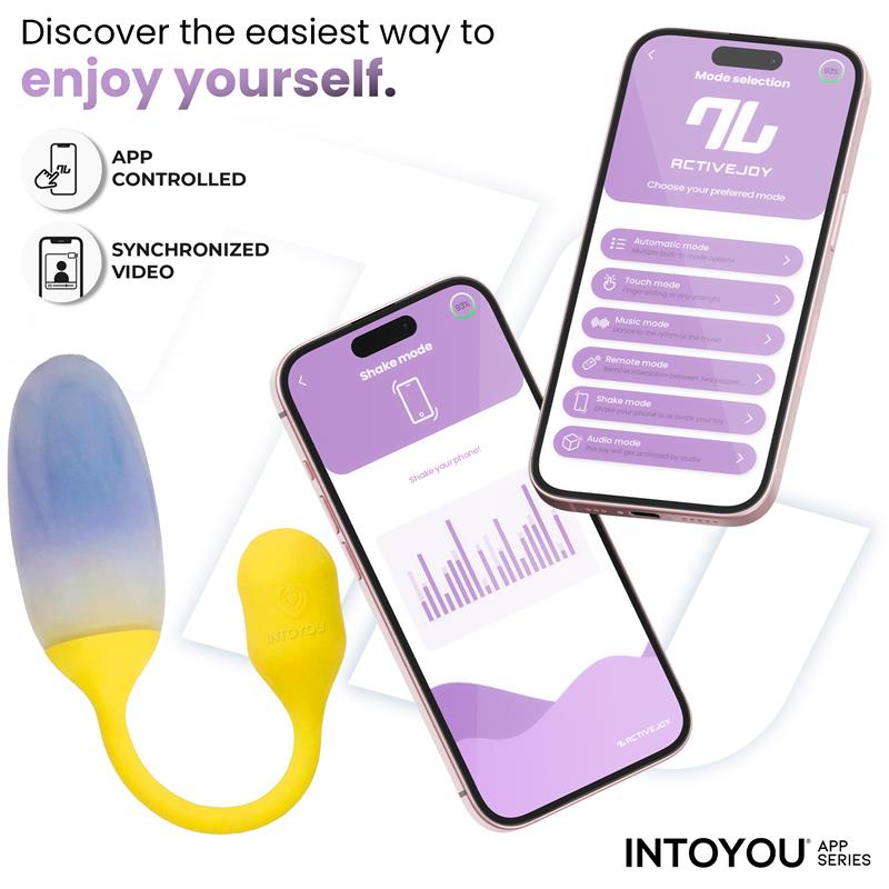 NexEgg Vibrating Egg Double Silicone Layer App Yellow/Purple