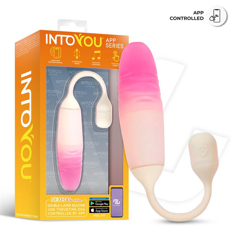 NexEgg Motion Vibrating Egg with Thrusting App Beige/Pink