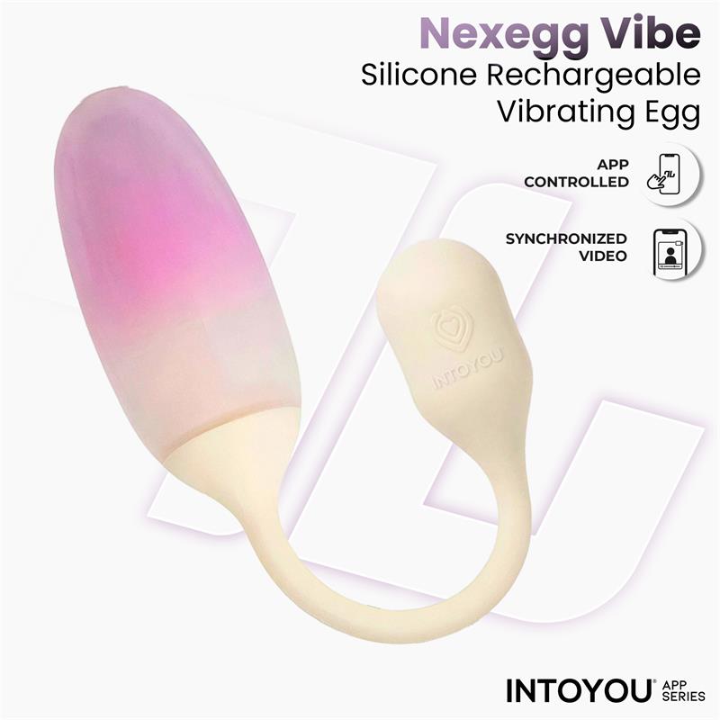 NexEgg Vibrating Egg Double Silicone Layer App Beige/Pink