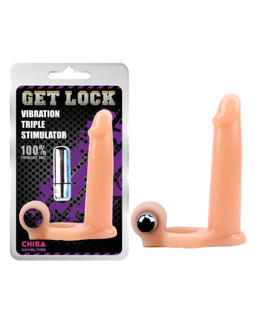 Penis Sleeve with Vibration 15.5 cm Flesh
