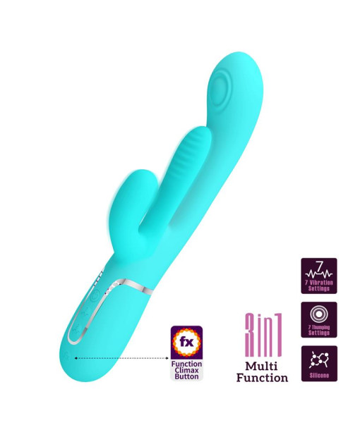 Shania Tripple Rabbit Vibrator Turquoise