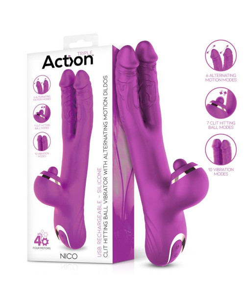 Nico Vibe with Clit Hitting Ball and Alternating Dildos