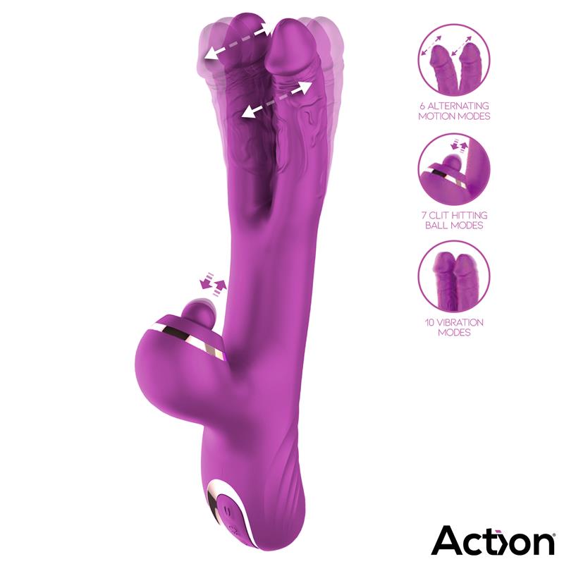 Nico Vibe with Clit Hitting Ball and Alternating Dildos
