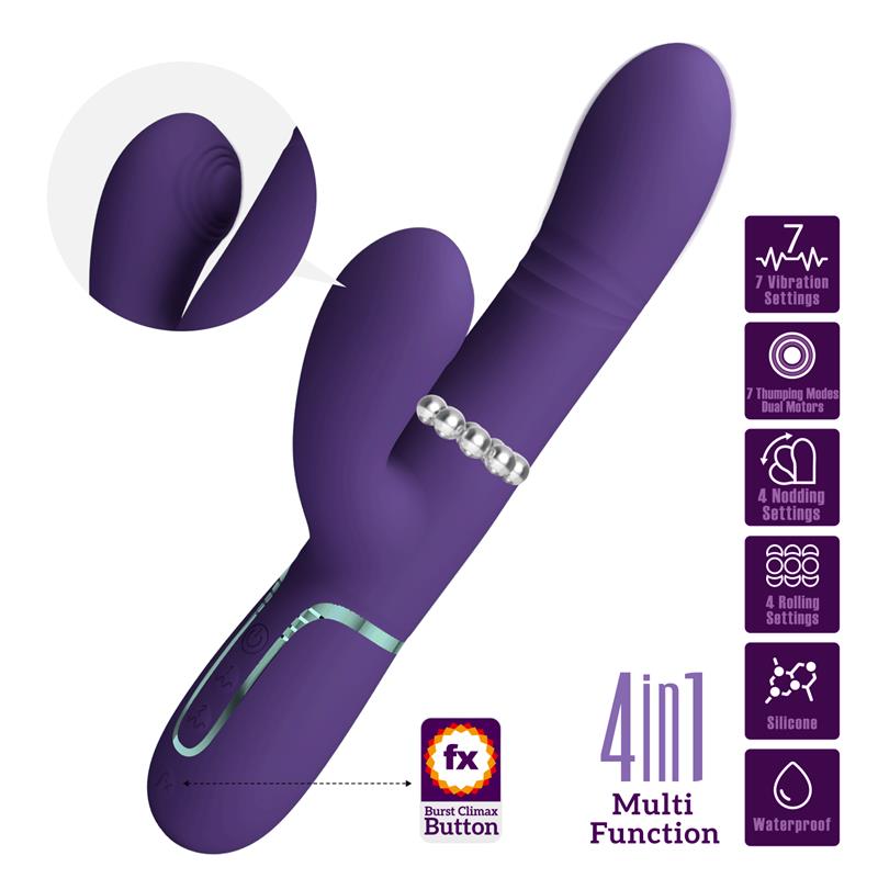 Mariana Vibrator 4 in 1 Silicone Purple
