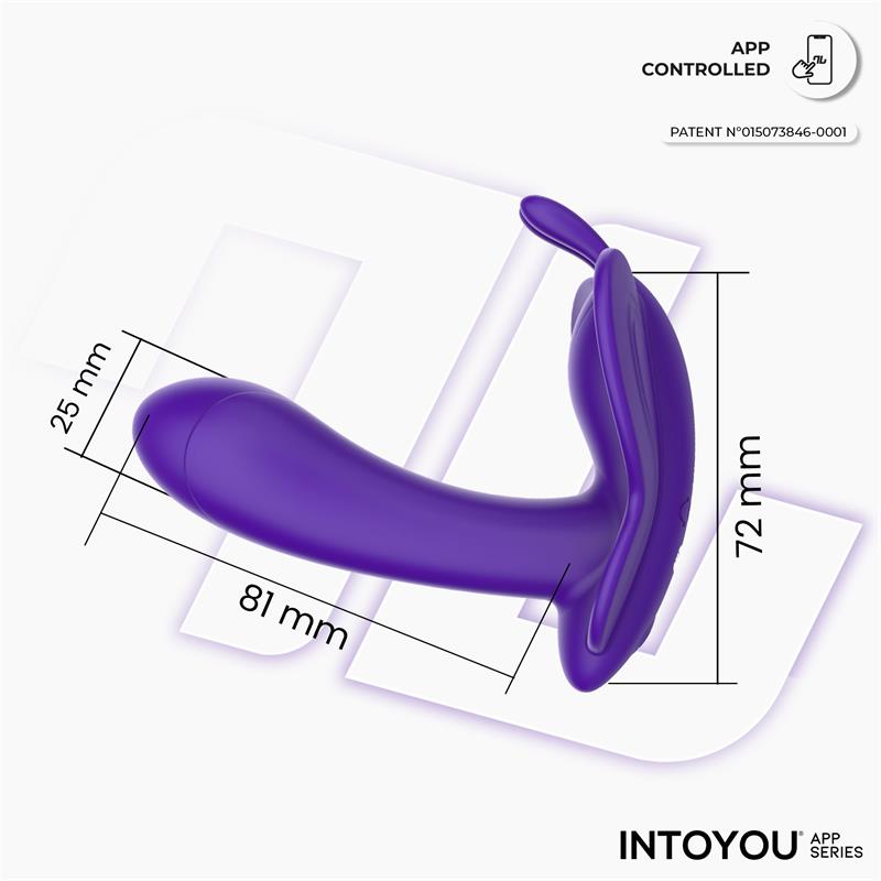 Wingy Butterfly Vibrator with App Dark Purple