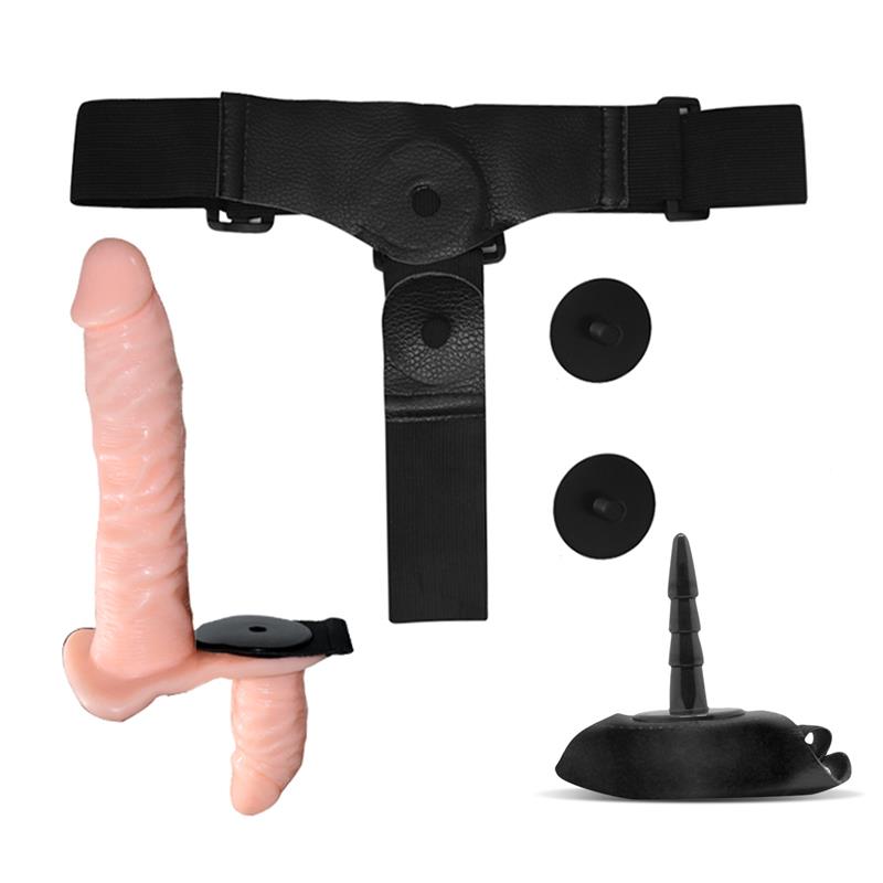Batek Detachable unto G Double Strap-On Harness with Vibration Remote Control