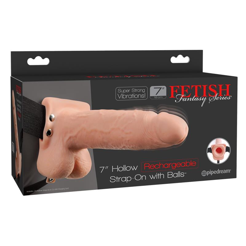 Strap-On with Hollow Dildo with Vibration 7
