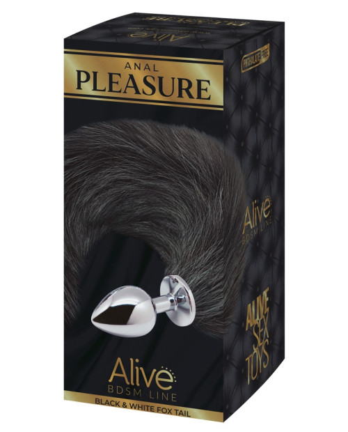 Alive Black&White Fox Tail M