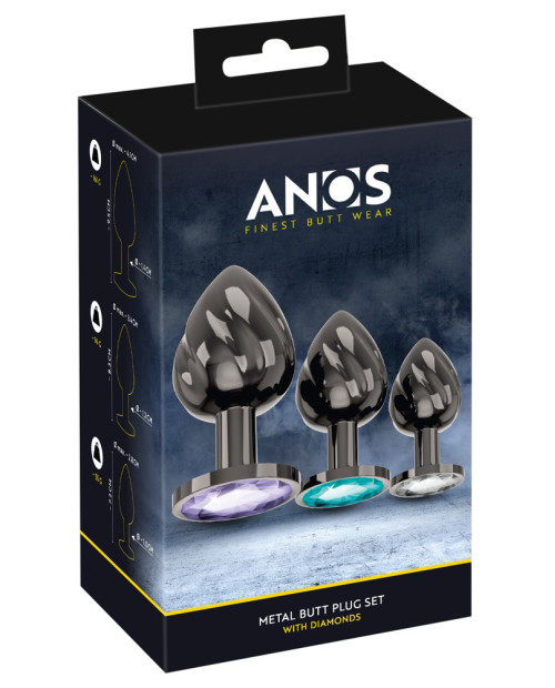 ANOS Metal Butt Plug Set Diamo