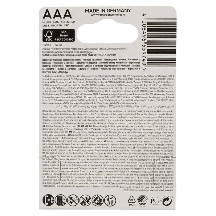 Battery Varta AAA 10x4