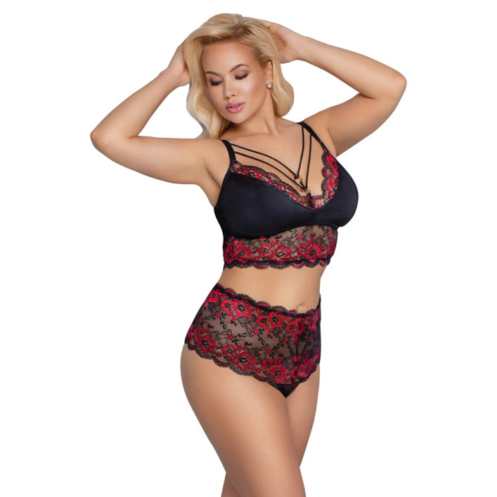 Bra and Briefs black/red