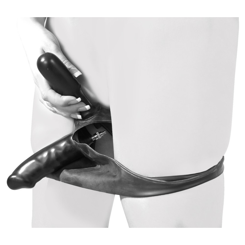 Latex Briefs Pump Dildo