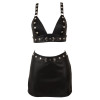 Imitation Leather Top & SkirtS
