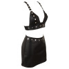 Imitation Leather Top & SkirtS