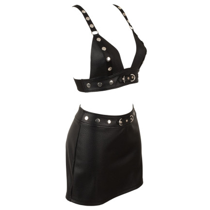 Imitation Leather Top & SkirtS