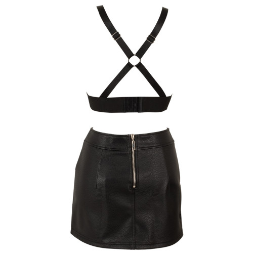 Imitation Leather Top & SkirtS