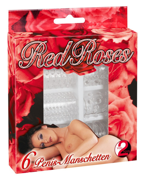 Red Roses Penis Sleeves 6 pcs