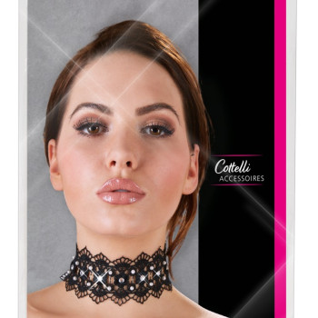 Embroidered Choker+Rhinestones