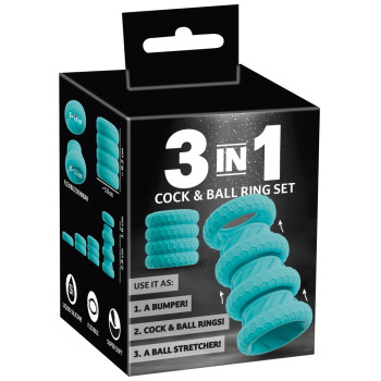 3in1 Cock and Ball Ring Set