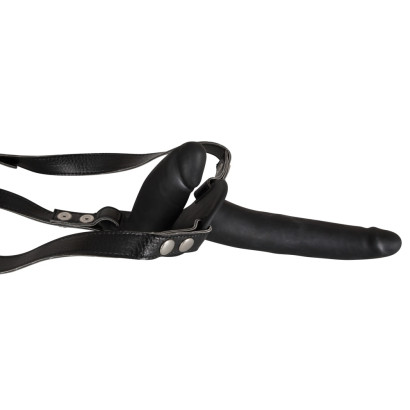Double Strap On Black Silicone